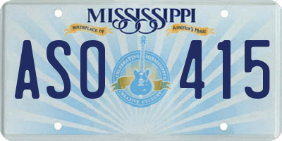 MS license plate ASO415