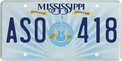 MS license plate ASO418