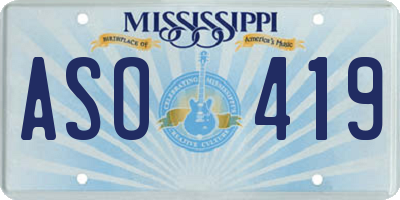 MS license plate ASO419