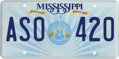 MS license plate ASO420