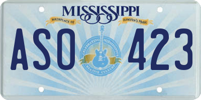 MS license plate ASO423