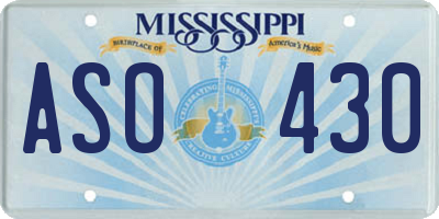 MS license plate ASO430