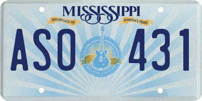MS license plate ASO431
