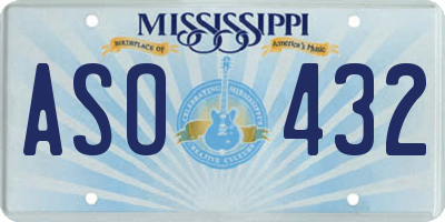 MS license plate ASO432