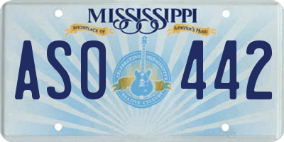 MS license plate ASO442