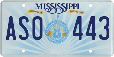 MS license plate ASO443