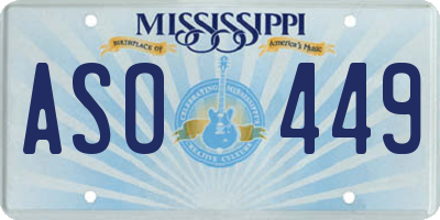 MS license plate ASO449