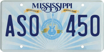 MS license plate ASO450
