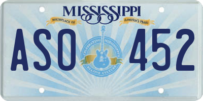 MS license plate ASO452