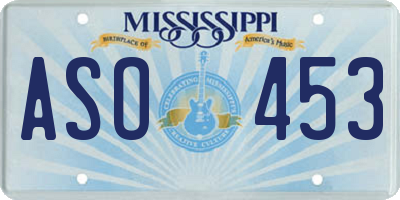 MS license plate ASO453