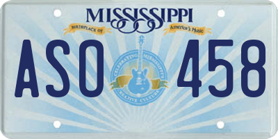 MS license plate ASO458