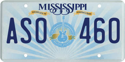 MS license plate ASO460