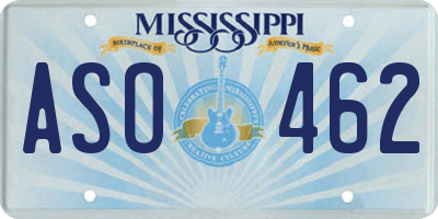 MS license plate ASO462