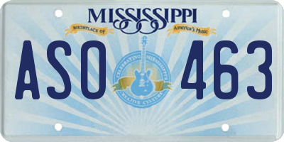 MS license plate ASO463