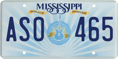 MS license plate ASO465