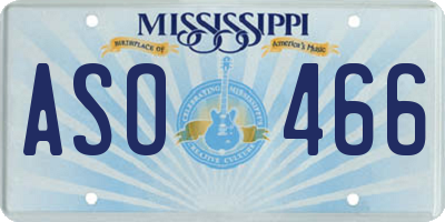 MS license plate ASO466