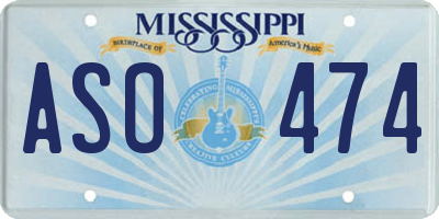 MS license plate ASO474