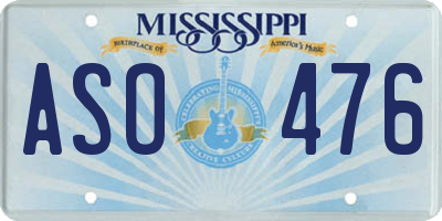 MS license plate ASO476