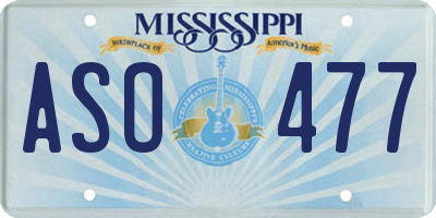 MS license plate ASO477