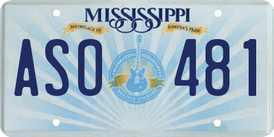 MS license plate ASO481