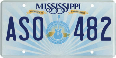 MS license plate ASO482