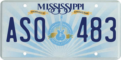 MS license plate ASO483