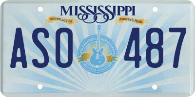 MS license plate ASO487