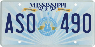 MS license plate ASO490