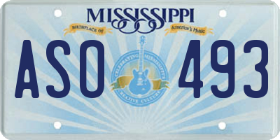 MS license plate ASO493