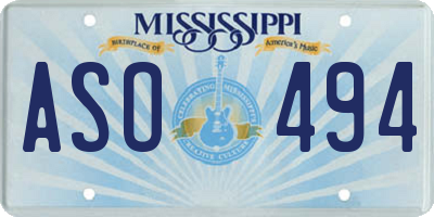 MS license plate ASO494