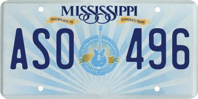 MS license plate ASO496