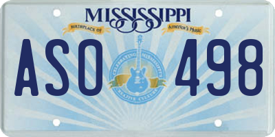 MS license plate ASO498
