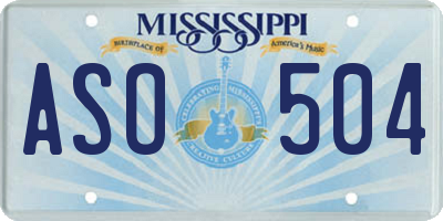 MS license plate ASO504