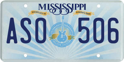 MS license plate ASO506