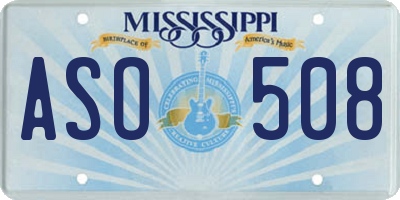 MS license plate ASO508