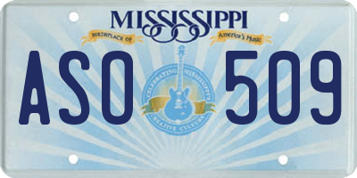 MS license plate ASO509