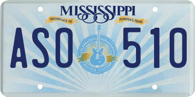 MS license plate ASO510