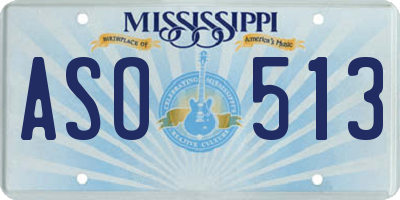 MS license plate ASO513