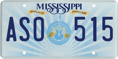 MS license plate ASO515