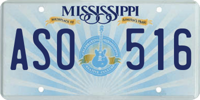 MS license plate ASO516