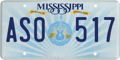 MS license plate ASO517