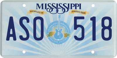 MS license plate ASO518