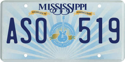 MS license plate ASO519