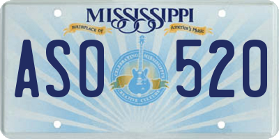 MS license plate ASO520
