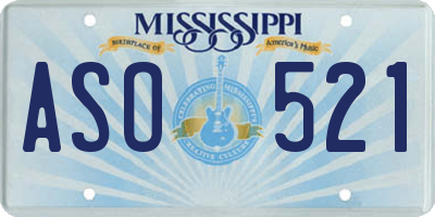 MS license plate ASO521