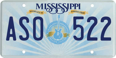 MS license plate ASO522
