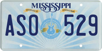 MS license plate ASO529