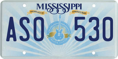MS license plate ASO530