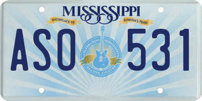 MS license plate ASO531