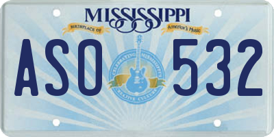 MS license plate ASO532